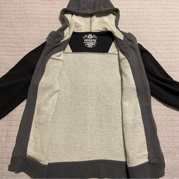 American Rag Men’s Gray and Black Hooded Jacket Size Medium - Picture 5 of 7